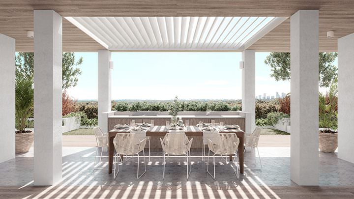 Tara Lane Cove apartment rooftop BBQ area 3D project